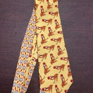 Tabasco‎ Lobster Print Yellow Tie